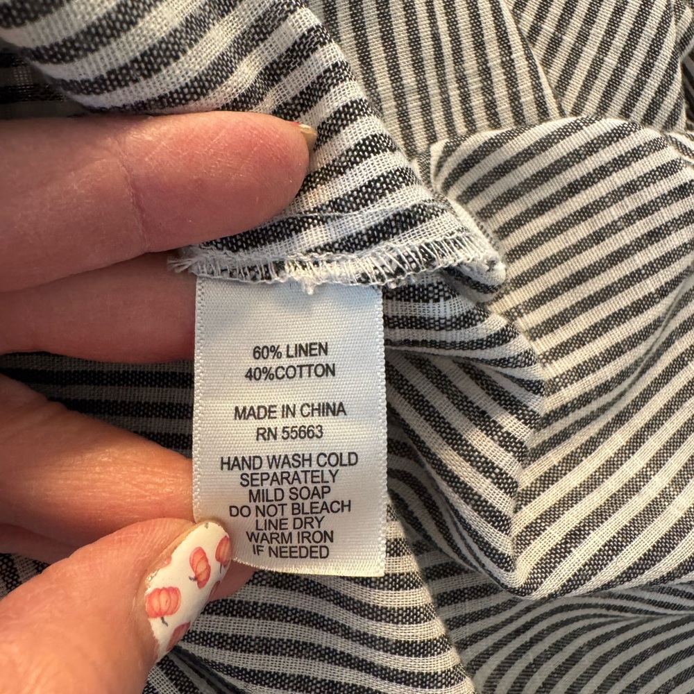 Jones New York Black and White Linen/Cotton Hoodie Size 1X - Picture 4 of 4